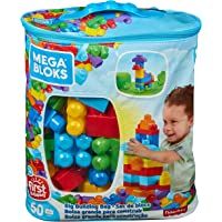 Mega Bloks Bolsa clásica con 60 bloques de construcción- juguetes bebés 1 año (Mattel DCH55)